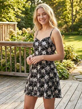 Vintage 90s Fit & Flare Mini Slip Dress You Babes NWT
